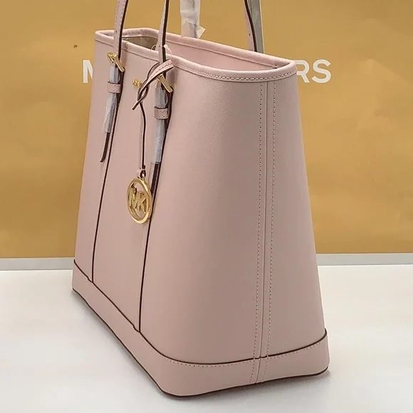 MICHAEL KORS POWDER BLUSH COLOR 
Jet Set Travel Large Saffiano Leather Tote Bag - Picture 6 of 14